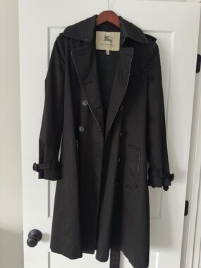 Burberry Black Lightweight Coat with Signature Label